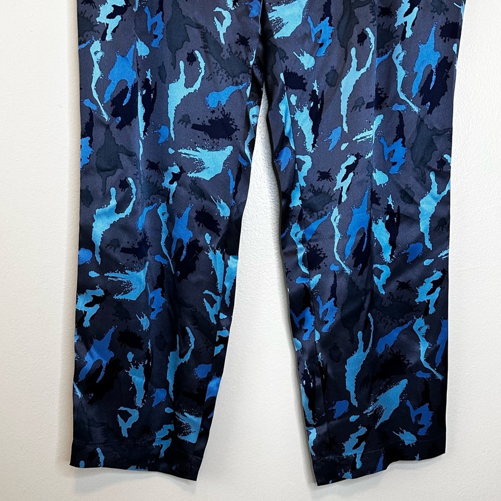 L'AGENCE Silk Madaline High Waist Blue Vintage Multi Pants Trousers Size 8 - Picture 5 of 15